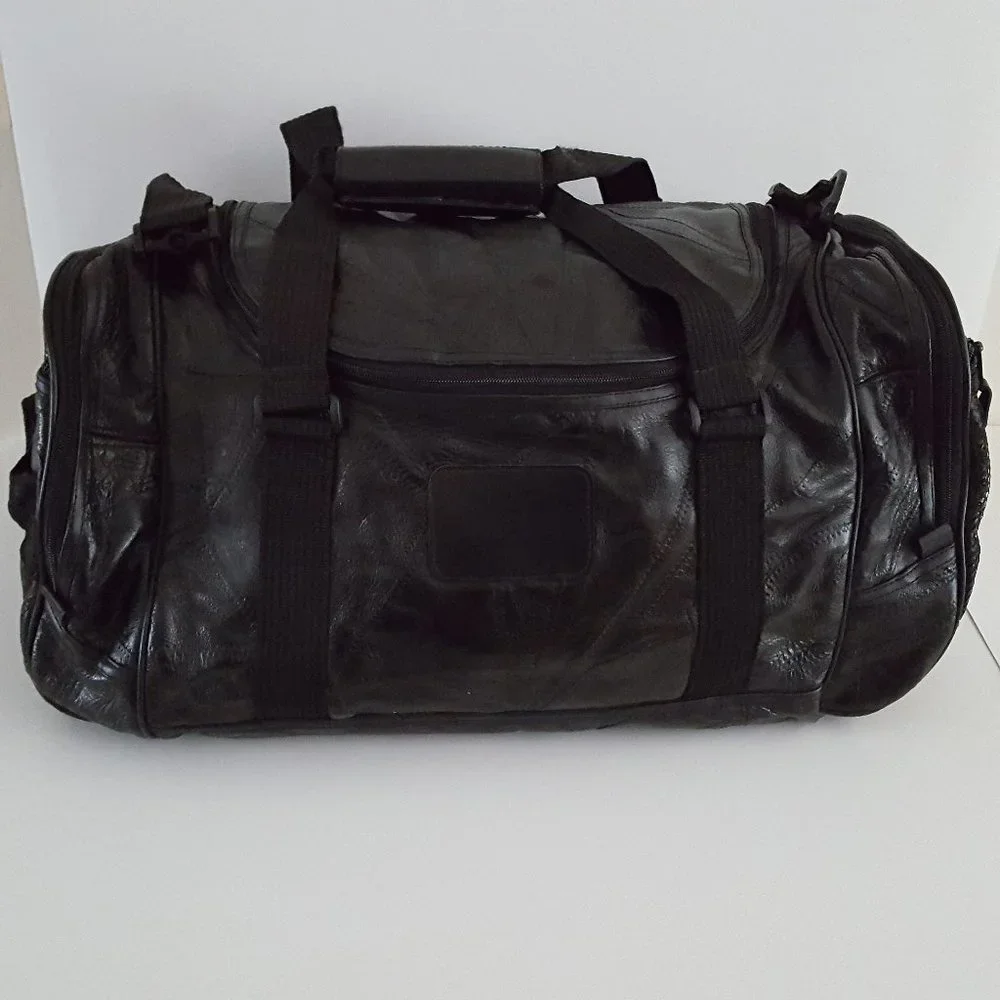 Patchwork Leather Duffle Bag Weekender Luggage *Promotional Word…